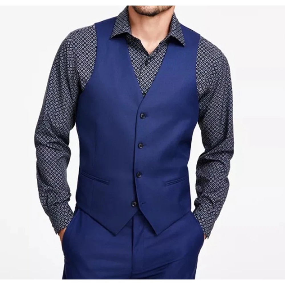 Alfani Mens Vest Slim Fit Size‎ Small Blue